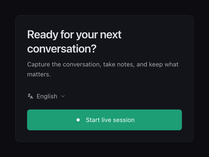 The Start live session button in the Chief desktop app.